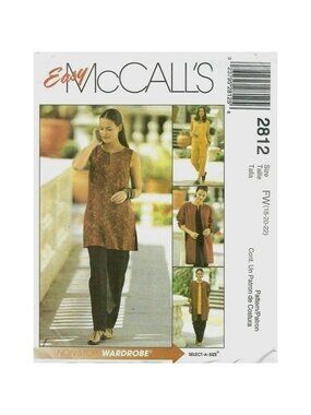 SEWING PATTERN McCalls 2812 Jewel Neck Jacket Sleeveless Top Pants Size 18-22 Un